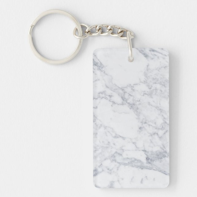 White Marble Keychain (Front)