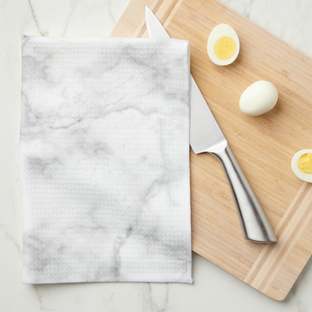 White marble kitchen towel (Quarter Fold)
