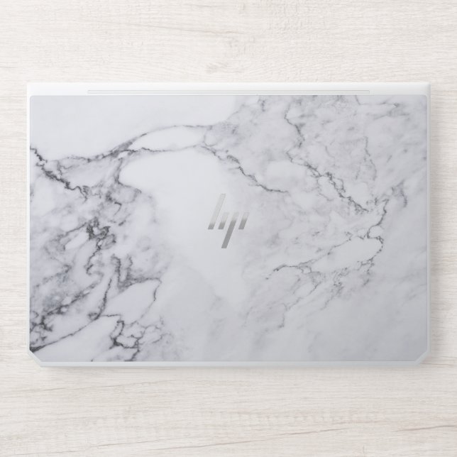 White Marble Laptop Skin HP EliteBook 1050 G1 (Front)