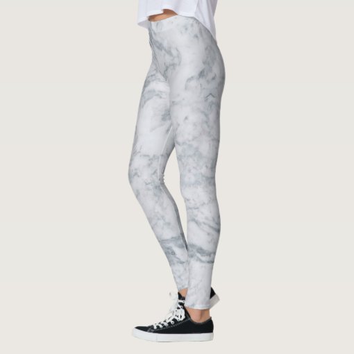 White Marble Leggings | Zazzle