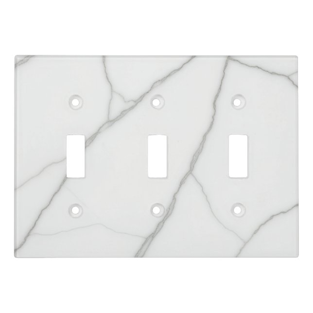 White Marble Light Switch Cover (Front)