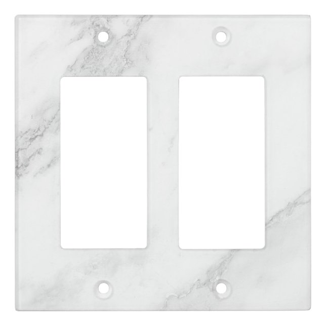 White Marble Light Switch Cover (Front)