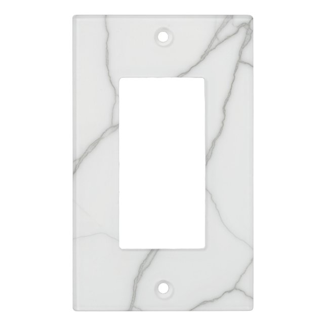 White Marble Light Switch Cover (Front)