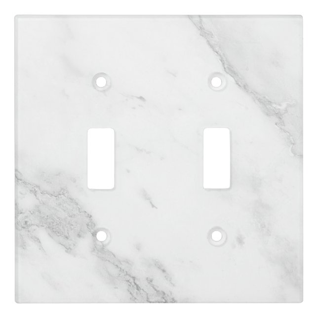 White Marble Light Switch Cover (Front)