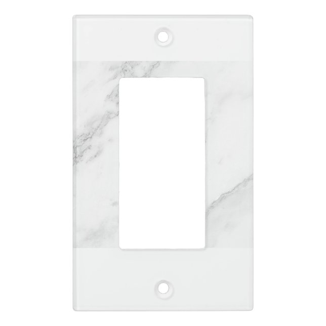 White Marble Light Switch Cover (Front)