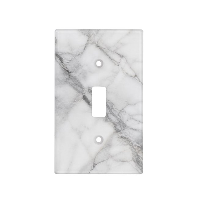 White Marble Light Switch Cover (Front)