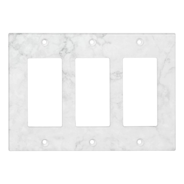 White Marble Light Switch Cover (Front)