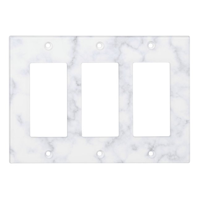 White Marble Light Switch Cover (Front)