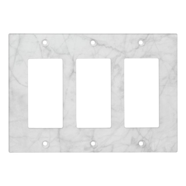 White Marble Light Switch Cover (Front)