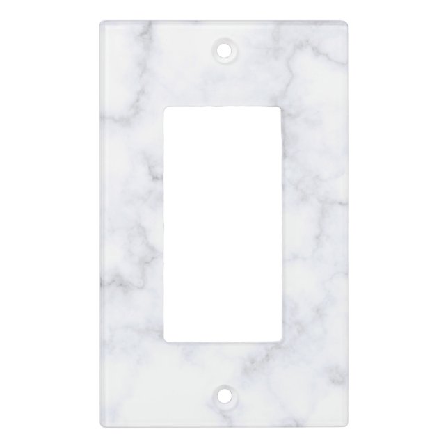 White Marble Light Switch Cover (Front)