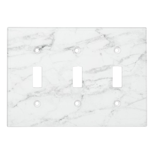 White Marble Light Switch Cover (Front)