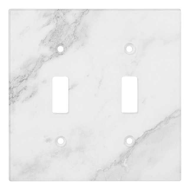 White Marble Light Switch Cover (Front)