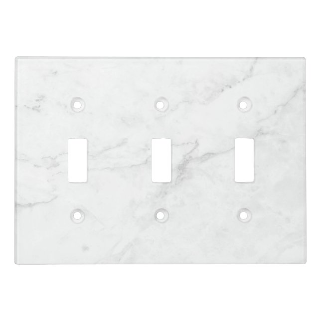  White Marble Light Switch Cover (Front)