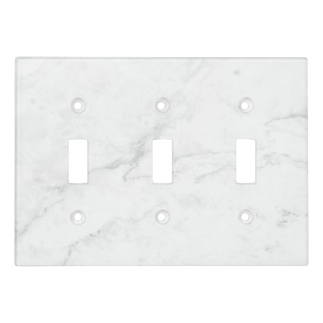 White Marble Light Switch Cover (Front)