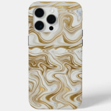 White Marble & Liquid Gold Luxury Phone Case