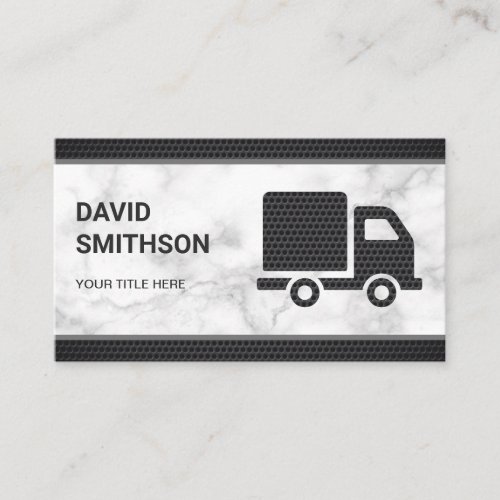 White Marble Logistics Transportation Cargo Truck Business Card