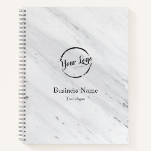 White Marble, Logo, Business Name Website Promo Notebook