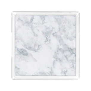 White Marble Look Acrylic Tray