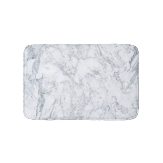 White Marble Look Bath Mat (Front)