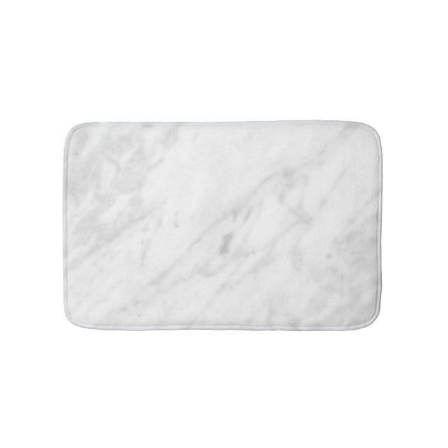 White Marble Look Bathroom Mat (Front)