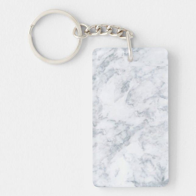 White Marble Look Keychain (Front)