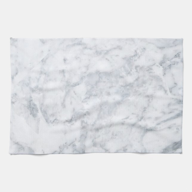 White Marble Look Kitchen Towel (Horizontal)