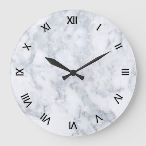 White Marble Look Large Clock
