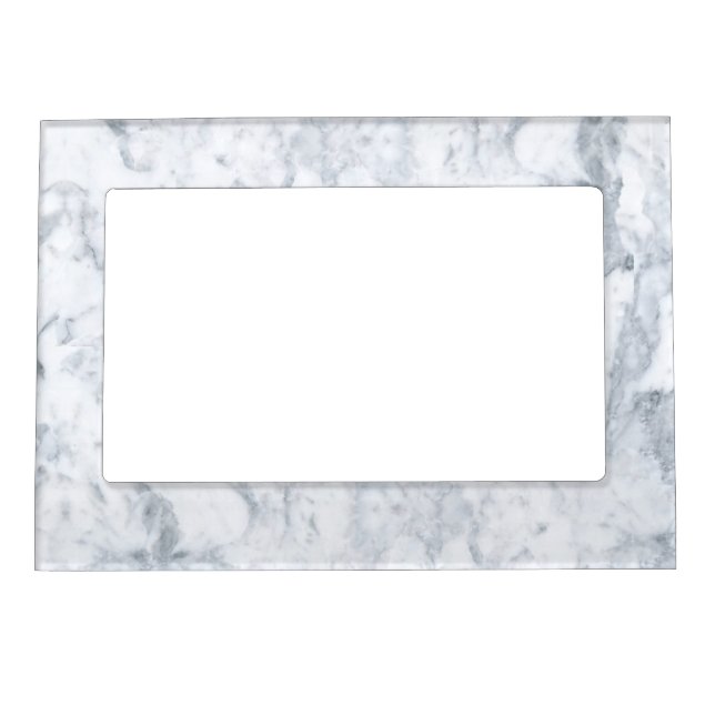 White Marble Look Magnetic Photo Frame (Front)