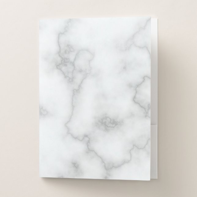 White Marble Look Pocket Folder (Front)