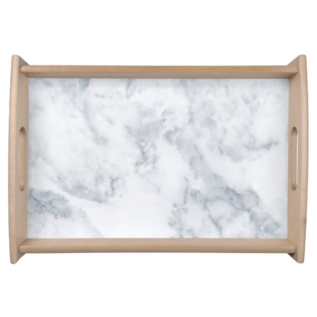 White Marble Look Serving Tray (Front)