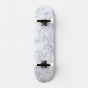 White Marble Look Skateboard Deck