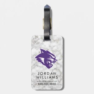 White Marble Luggage Tag