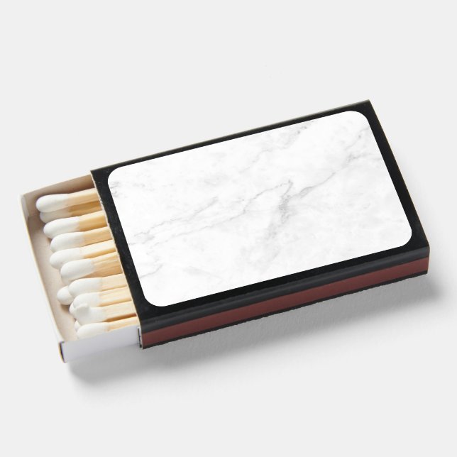  White Marble Matchboxes (Front Open)