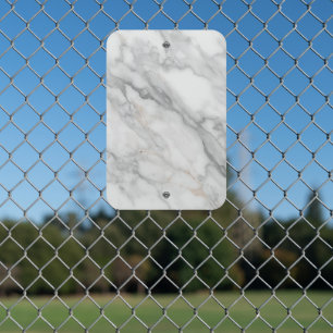 White Marble Metal Sign
