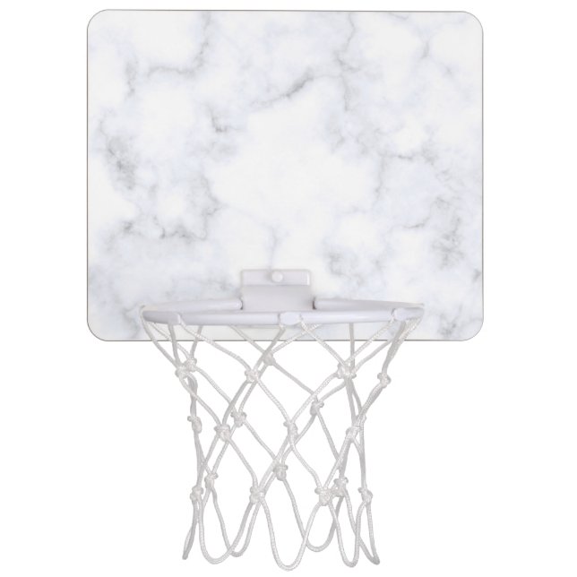 White Marble Mini Basketball Hoop (Front)