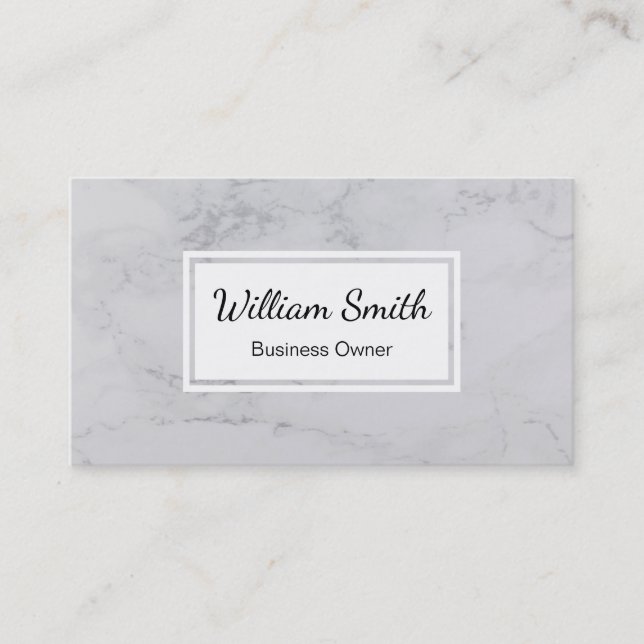 White Marble | Minimalist Business Card (Front)