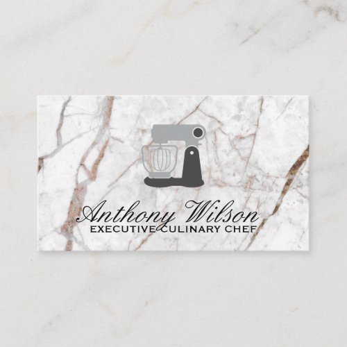White Marble  Mixing Machine Business Card
