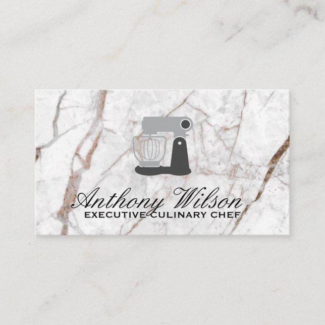 White Marble | Mixing Machine Business Card (Front)