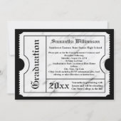 White Marble Modern Graduation Ticket Invitation (Front)