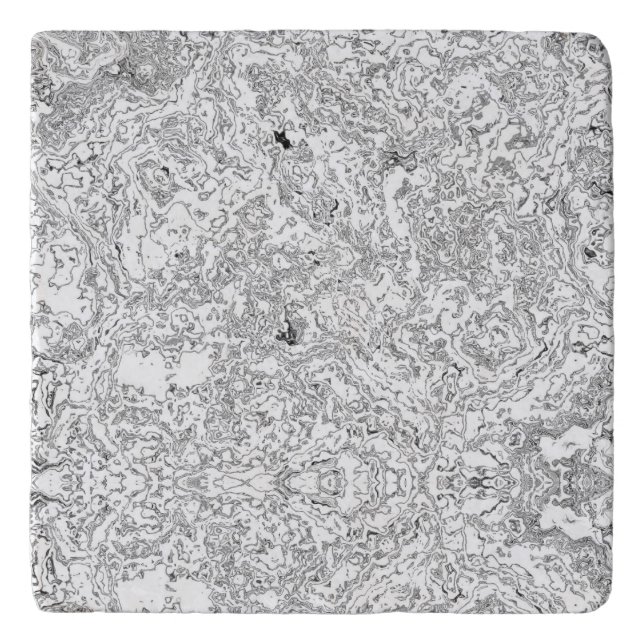 White Marble Modern Nature Natural Stone Trivet (Front)