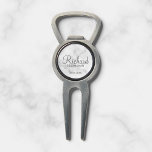 White Marble Modern Script Personalized Groomsman Divot Tool<br><div class="desc">Personalized Groomsman Gifts featuring personalized groomsman's name in grey modern script font style with title and wedding date in modern sans serif font style on white marble background. Also perfect for best man, father of the bride, bridesmaid, maid of honor, mother of the bride and more. Please note: The marble...</div>