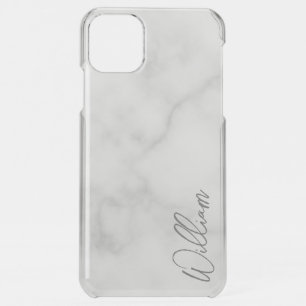 White Marble Modern Script Personalized Name iPhone 11 Pro Max Case