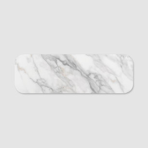 White Marble Name Tag