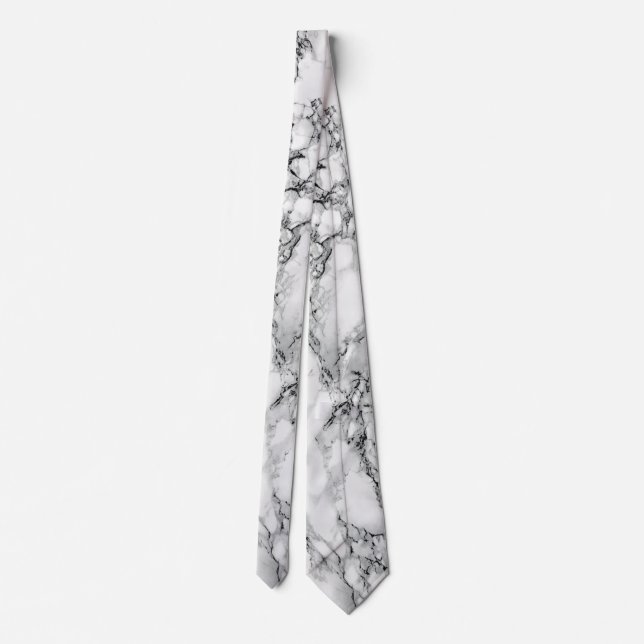 White Marble Neck Tie (Back)