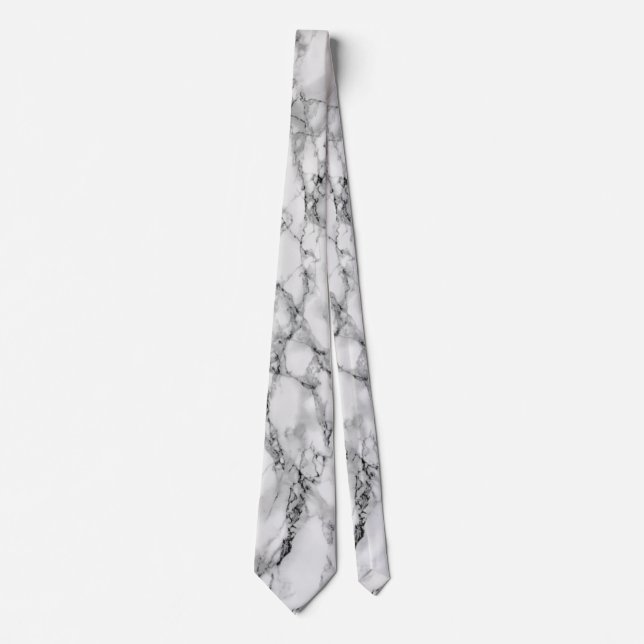 White Marble Neck Tie - Elegant (Front)