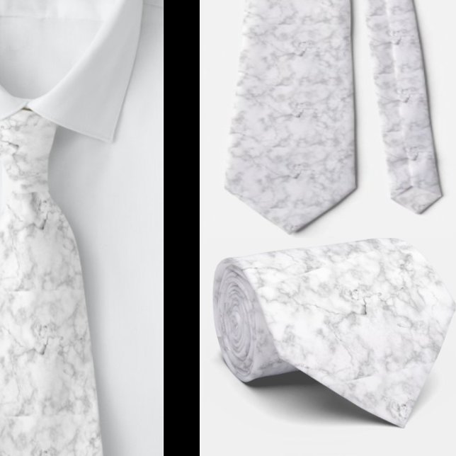 White Marble Neck Tie - Formal Corporate Necktie (Creator Uploaded)