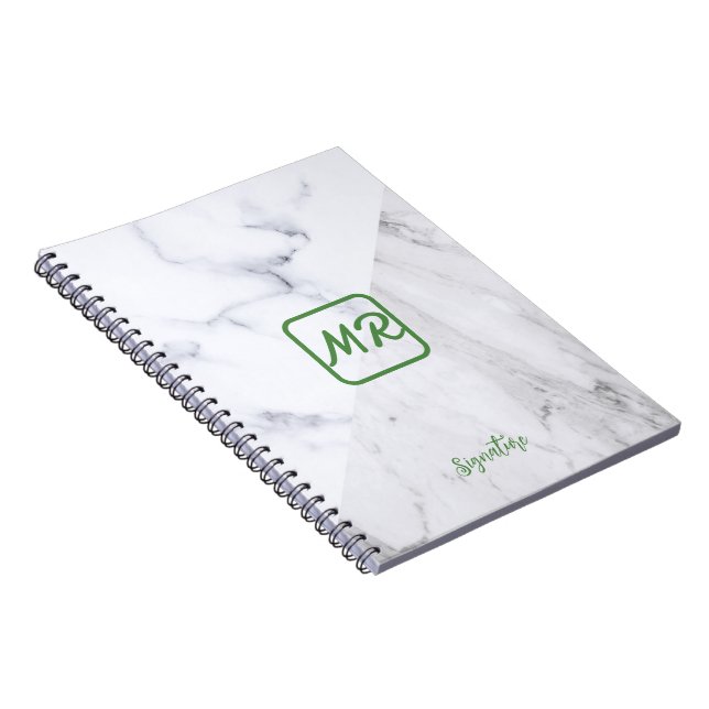 White Marble Notebook for Stylish Organization (Right Side)