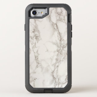White Marble OtterBox Defender iPhone SE/8/7 Case