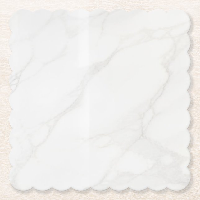 White Marble Paper Coaster (Front)