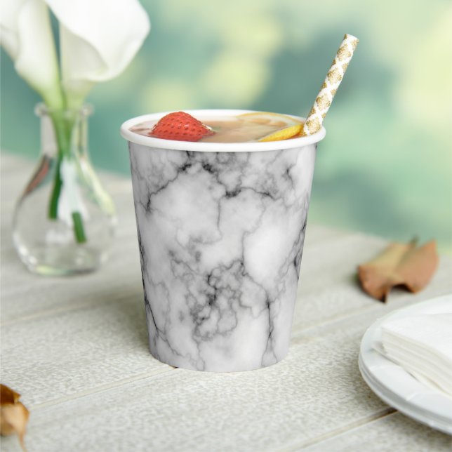 White Marble Paper Cups (Insitu)
